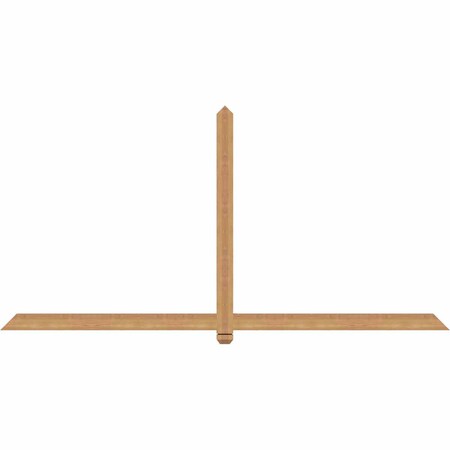 Ekena Millwork Eugene Smooth Timber Gable Bracket, Western Red Cedar, 96"W x 48"H x 1 1/2"D x 3 1/2"F, 12/12 Pitch GBW096X48X0204EUG00SWR